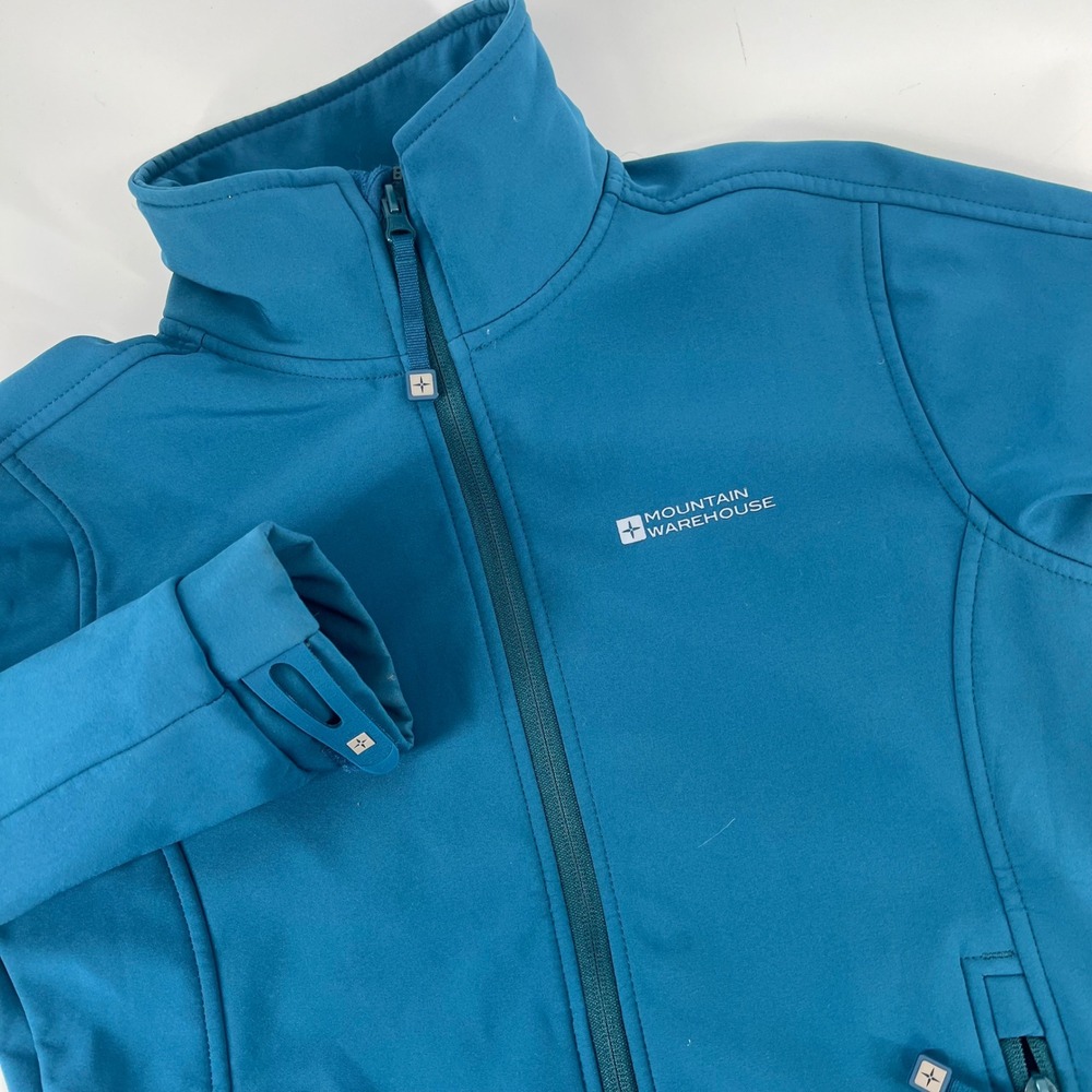 Mountain Warehouse Womens Teal Softshell Jacket Showerproof Breathable Size 4